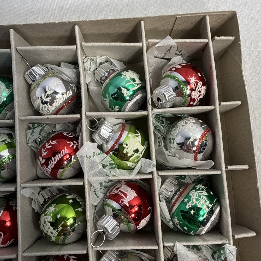 Christopher Radko Shiny Brite 25 Glass Christmas Ornaments Vintage 1940s Design - Picture 7 of 12